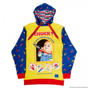 Horror Funko POP Chucky + Chucky Good Guys Color Block Unisex Hoodie | UAE856797