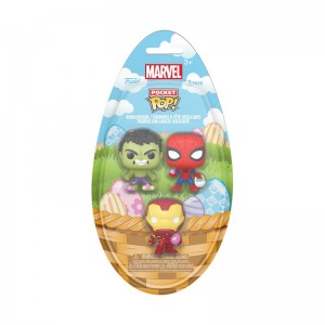 Marvel Funko POP Marvel + Pocket Pop! Easter Hulk, Spider-Man, Iron Man 3-Pack | UAE857123