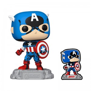 Marvel Funko POP Marvel + Pop! Captain America with Pin | UAE857046