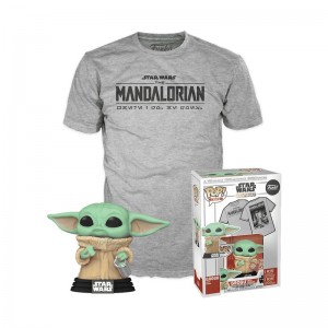 The Mandalorian Funko POP Star Wars + Pop! & Tee The Mandalorian Grogu with Cookies (Flocked) | UAE857837